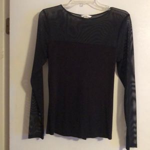 Black mesh blouse